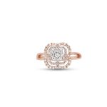 Floral Cushion Halo Ring