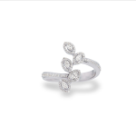 Silver Bloom Diamond Ring