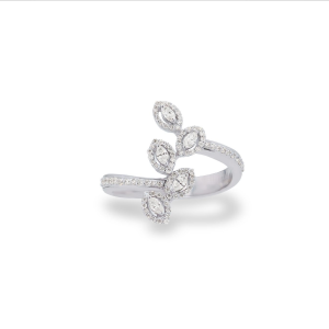 Silver Bloom Diamond Ring