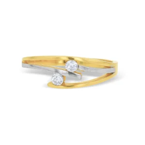 Minimalist Two-Stone Gold Ring